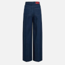 Tommy Hilfiger Pleated Wide Leg Cotton-Blend Jeans - EU 38/UK 10