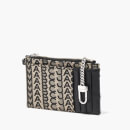 Marc Jacobs The Top Zip Leather and Logo-Jacquard Wristlet Wallet