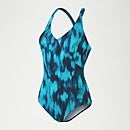 Formender bedruckter Lexi-Badeanzug für Damen Marineblau/Blau