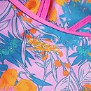 Bedruckter Badeanzug mit Doppelträgern für Mädchen Violett/Mango
