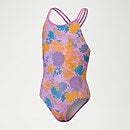 Girls' Printed Twinstrap Swimsuit Violet/Mango