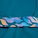 Badeanzug mit tiefem U-Rückenausschnitt mit Gürtel für Damen Türkis
