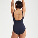 Formender bedruckter ContourEclipse-Badeanzug für Damen Marineblau/Beere