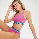 Texturierter Bikini mit tiefem U-Rückenausschnitt für Damen Violett