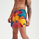 Men's Digital Printed Leisure 14" Swim Shorts Violet/Mango