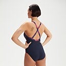 Women's Shaping Printed Entwine Swimsuit Navy/Berry