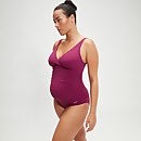 Women's V Neck Maternity U-Back Swimsuit Berry