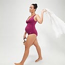 Schwangerschafts-Badeanzug mit V-Ausschnitt und U-Rückenausschnitt für Damen Beere