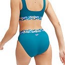 Bikini texturizado con espalda en U pronunciada para mujer, verde azulado