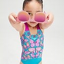 Digital bedruckter Badeanzug für Mädchen im Kleinkindalter Blau/Violett