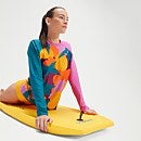 Women's Printed Long Sleeve Swim Tee Teal/Mango