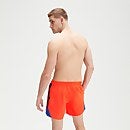 Bañador tipo bermuda HyperBoom de 40 cm con estampado de contraste para hombre, naranja/azul marino