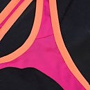 Bañador con short y panel para mujer, negro/rosa