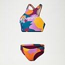 Women's Printed Logo Volley Bikini Teal/Mango