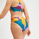 Bedruckter Volleyball-Bikini mit Logo für Damen Türkis/Mango