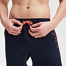 Bedruckte Sport-Schwimmshorts 40 cm für Herren Marineblau/Orange