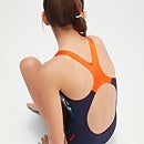 Girls' Digital Placement Splashback Swimsuit Navy/Orange