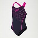 Girls' Medley Logo Medalist Swimsuit Navy/Pink