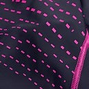 Medley Logo Medalist-Badeanzug für Mädchen Marineblau/Pink