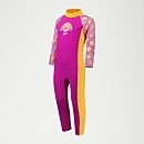 Infant Girls' Printed All-In-One Sun Suit Purple/Yellow