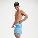 Men's Printed Leisure 16" Swim Shorts Blue/White