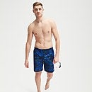 Sport All-Over-Schwimmshorts 45 cm für Herren Marineblau/Blau