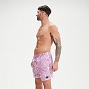 Men's Printed Leisure 16" Swim Shorts Mauve/White