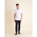 White Classic Spread Collar Cotton Casual Shirt (DAXFORD)