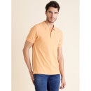 Orange Polo Collar T-shirt (TEONE.)