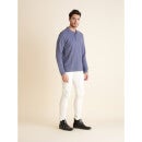 Men Solid Blue Long Sleeve Polo (Various Sizes)