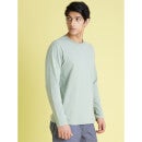 Green Solid Round Neck Cotton T-shirt (CESOLACEML)