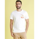 Men Graphic Print White Short Sleeve T-shirt (Various Sizes)