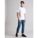 White Round Neck Cotton T-shirt (TEBOX)