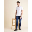 White Polo Collar Cotton T-shirt (NECETWO.)