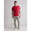 Red Casual Cotton T-shirt (TEBASE.)