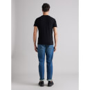 Black V-Neck Short Sleeves Cotton T-shirt (NEUNIV)