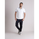 White Solid Short Sleeve Polo T-Shirt