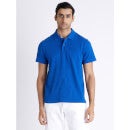 Men Solid Blue Short Sleeve Polo (Various Sizes)