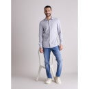 Grey Classic Spread Collar Cotton Casual Shirt (DAPIKIN)