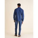 Men Solid Blue Long Sleeve shirt (Various Sizes)