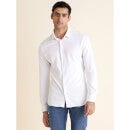 White Classic Spread Collar Cotton Casual Shirt (DAPIKIN)