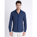Mens Blue Stripes Double Cloth Shirt (Various Sizes)