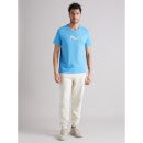 Men Graphic Print Blue Short Sleeve T-shirt (Various Sizes)