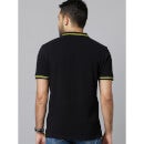 Mens Black Solid Fashion Polo T-Shirt (Various Sizes)