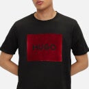 HUGO Dulive_V Large Velour Badge Cotton-Jersey T-Shirt - S