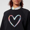 PS Paul Smith Swirl Heart Fleece-Back Cotton-Jersey Sweatshirt - S