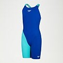 Bañador hasta la rodilla Fastskin Endurance+ con espalda abierta para niña, azul/verde