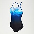 Women's Club Training Placement Fixed Crossback Swimsuit Black/Blue