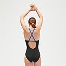 Women's Club Training Placement Fixed Crossback Swimsuit Black/Blue
