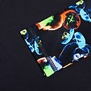 Camiseta de neopreno de manga larga con estampado para niño, negro/azul